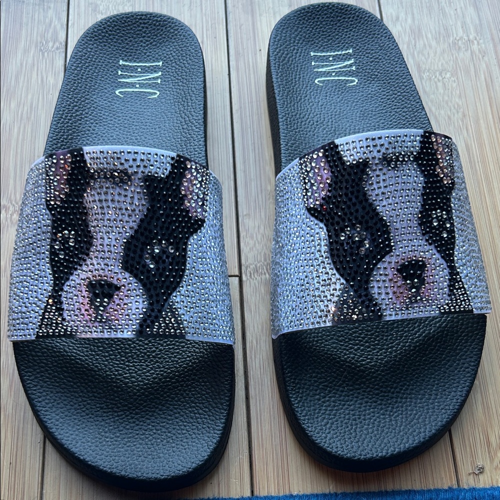 Glitter slide sandal’s INC